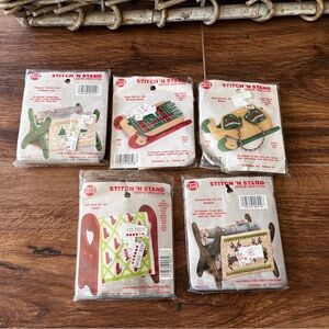 Stitch n stand 5 small Christmas cross stitch kits